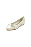 Pointed Toe Slip on Patent Leather Low Heels With Rhinestone