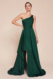 MIRANDA GOWN ONE SHOULDER SOFT SATIN A LINE DRESS