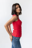 Apollo Knit Tank Top in Red