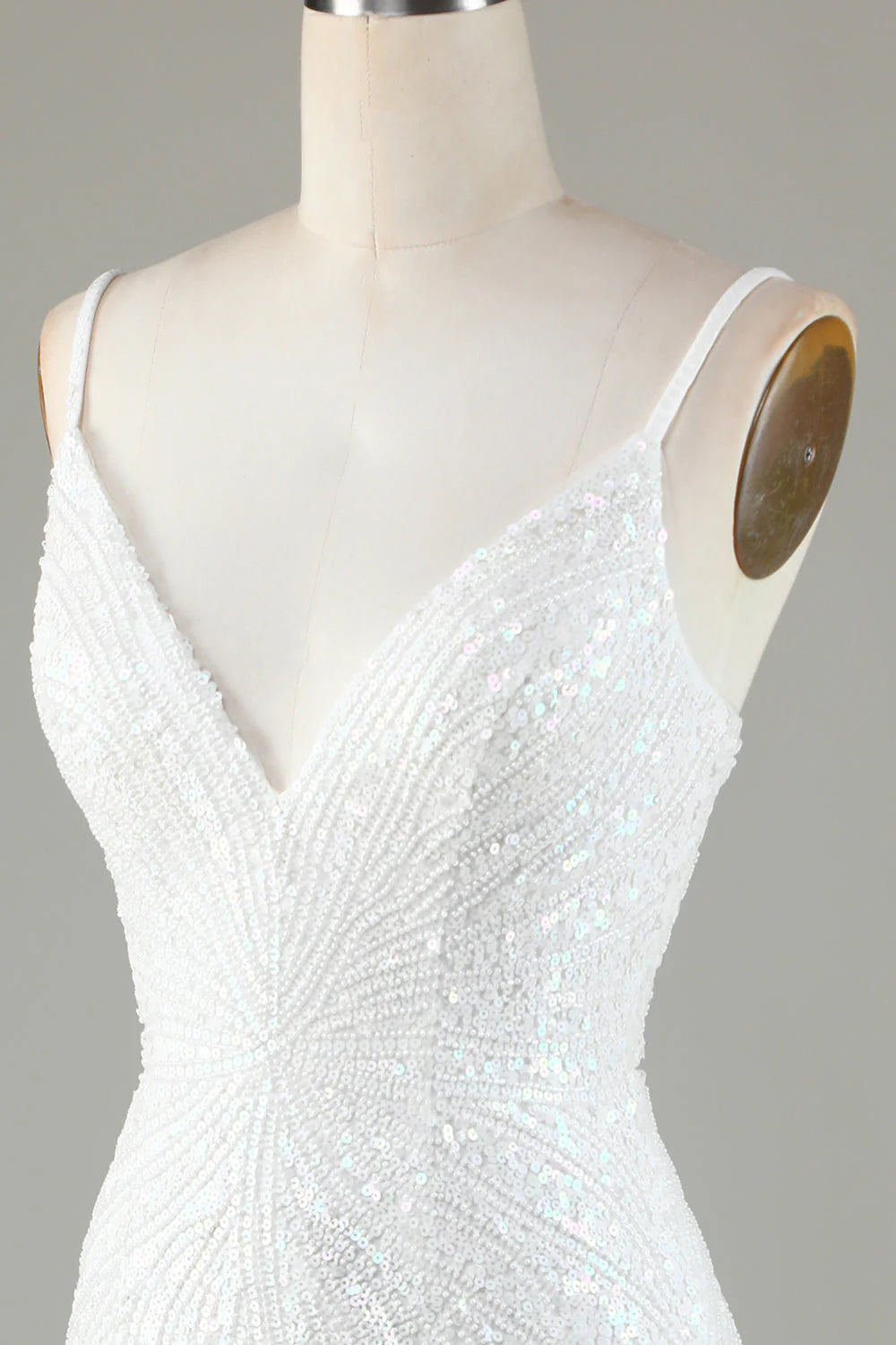 Sparkly White Bodycon Lace Up Back Beaded Short Homecoming Dress with Tassel