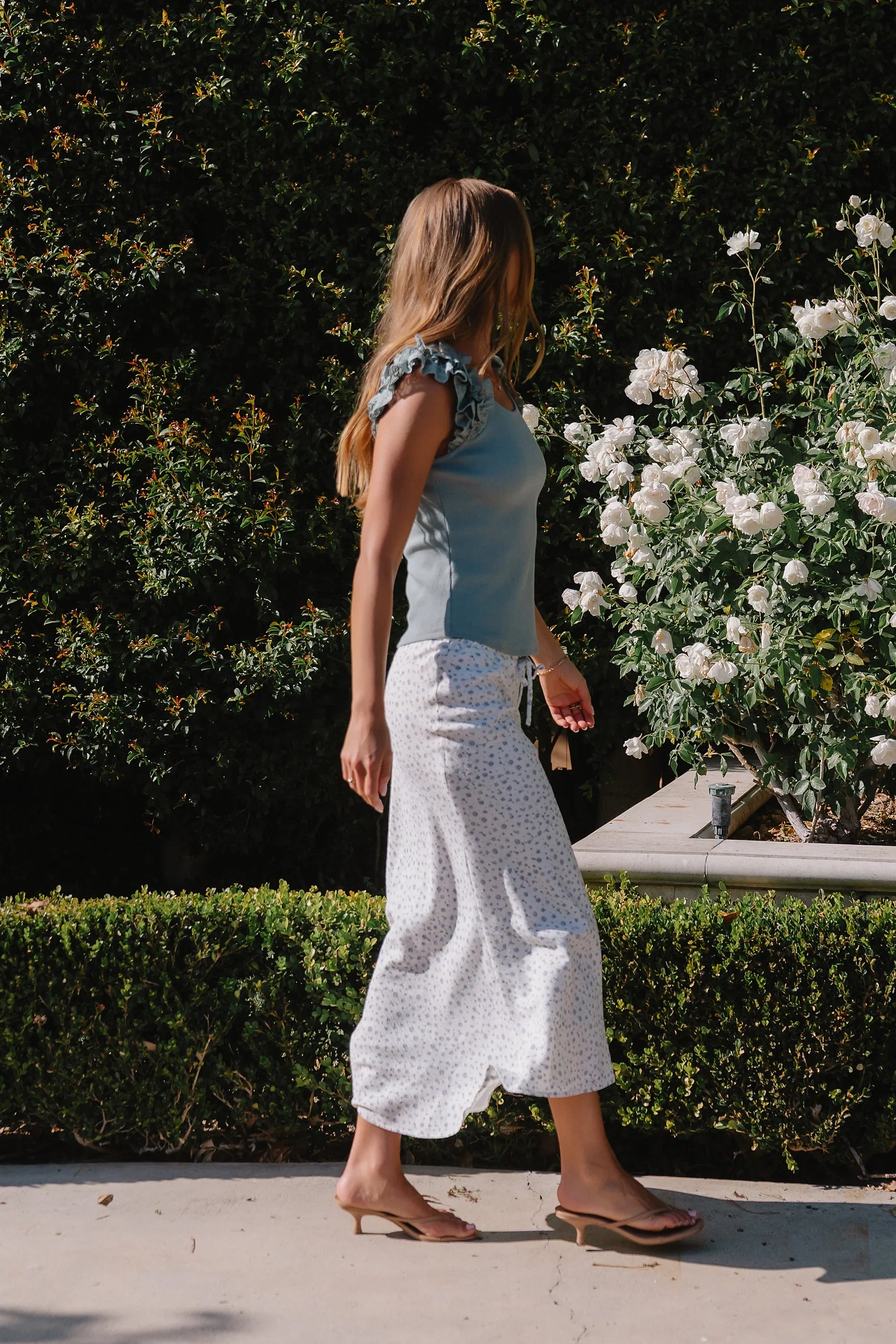 Moxie Floral Maxi Skirt in Off White