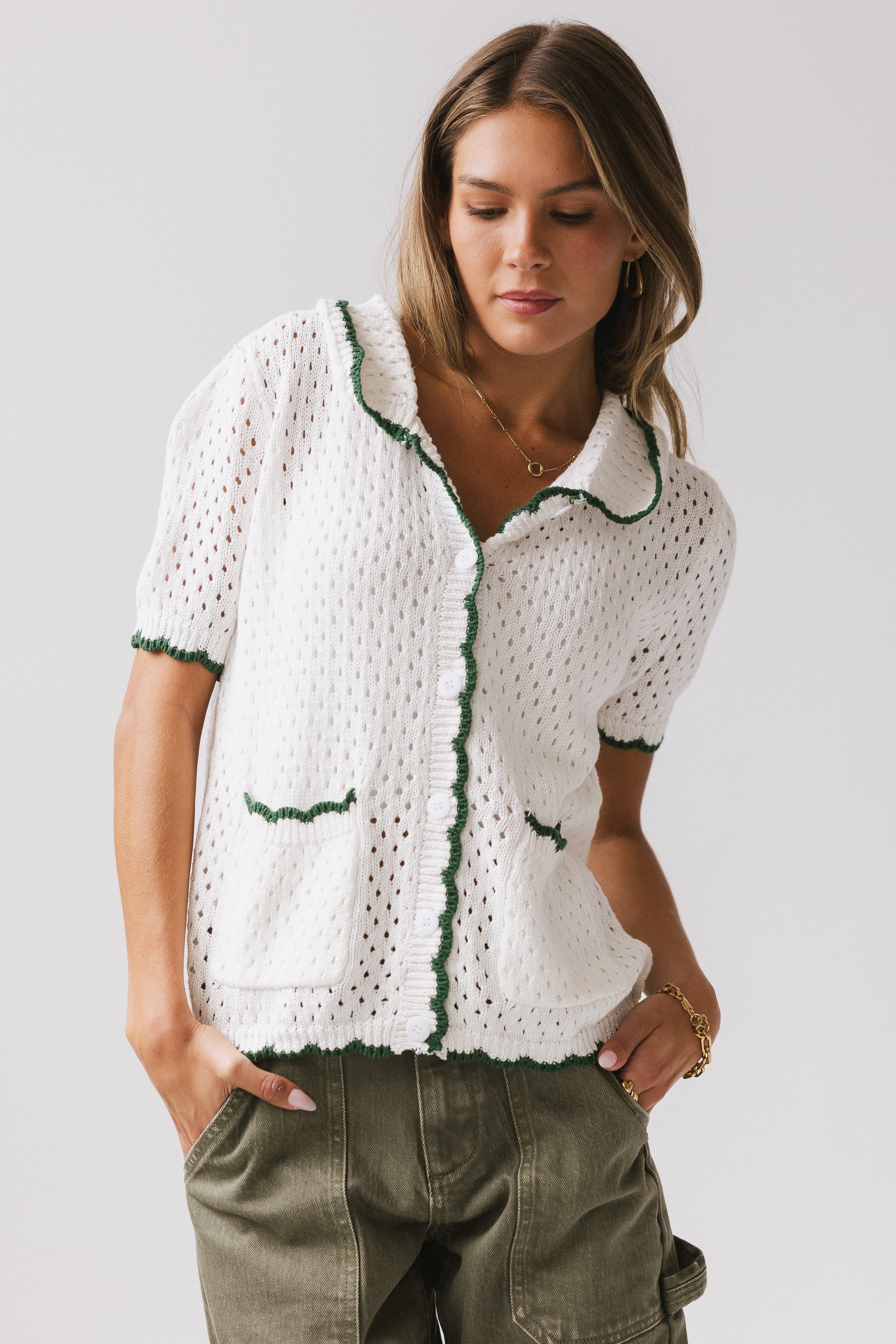 Jaida Contrast Knit Top