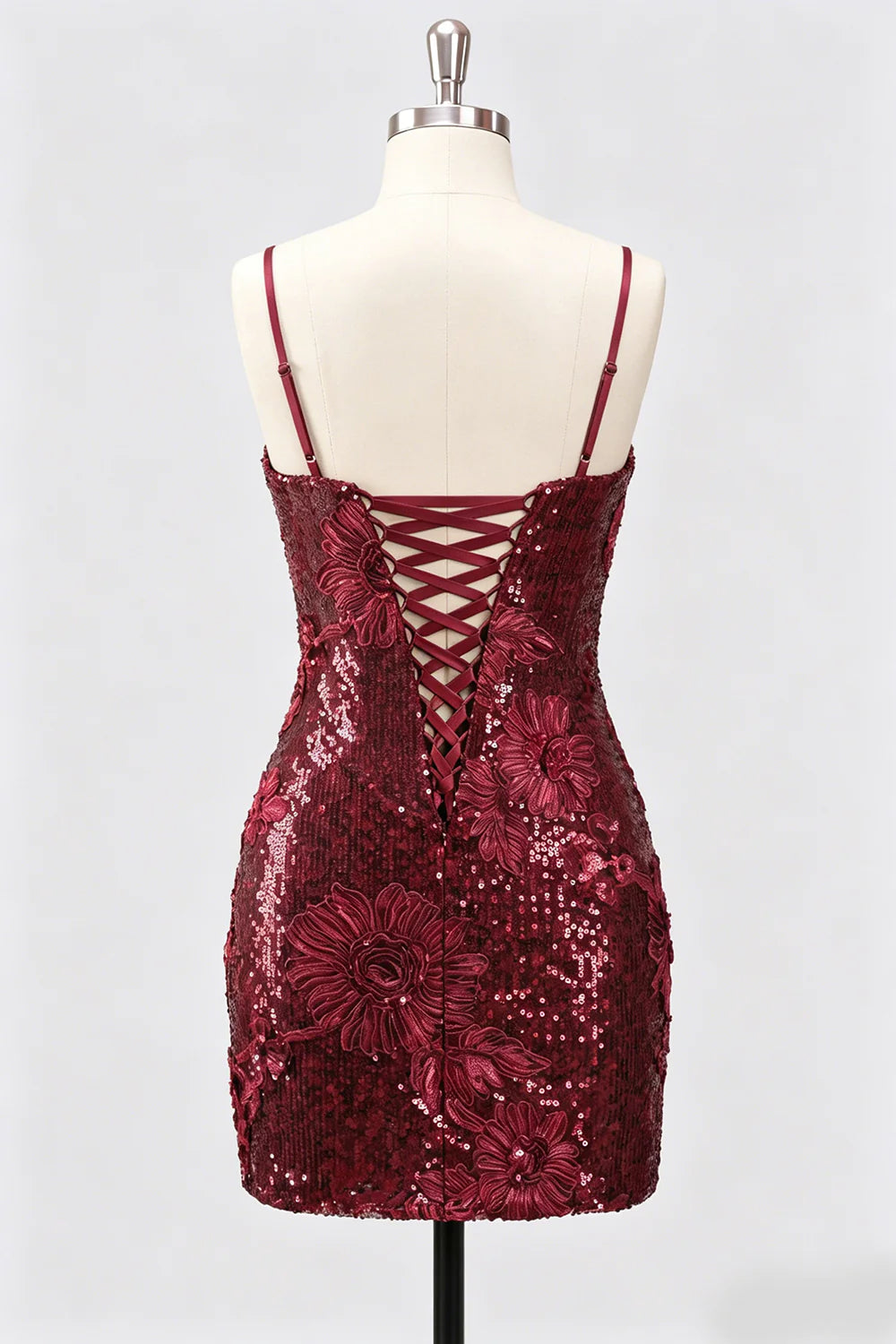 Grey Corset Bodycon Sequin Short Homecoming Dress