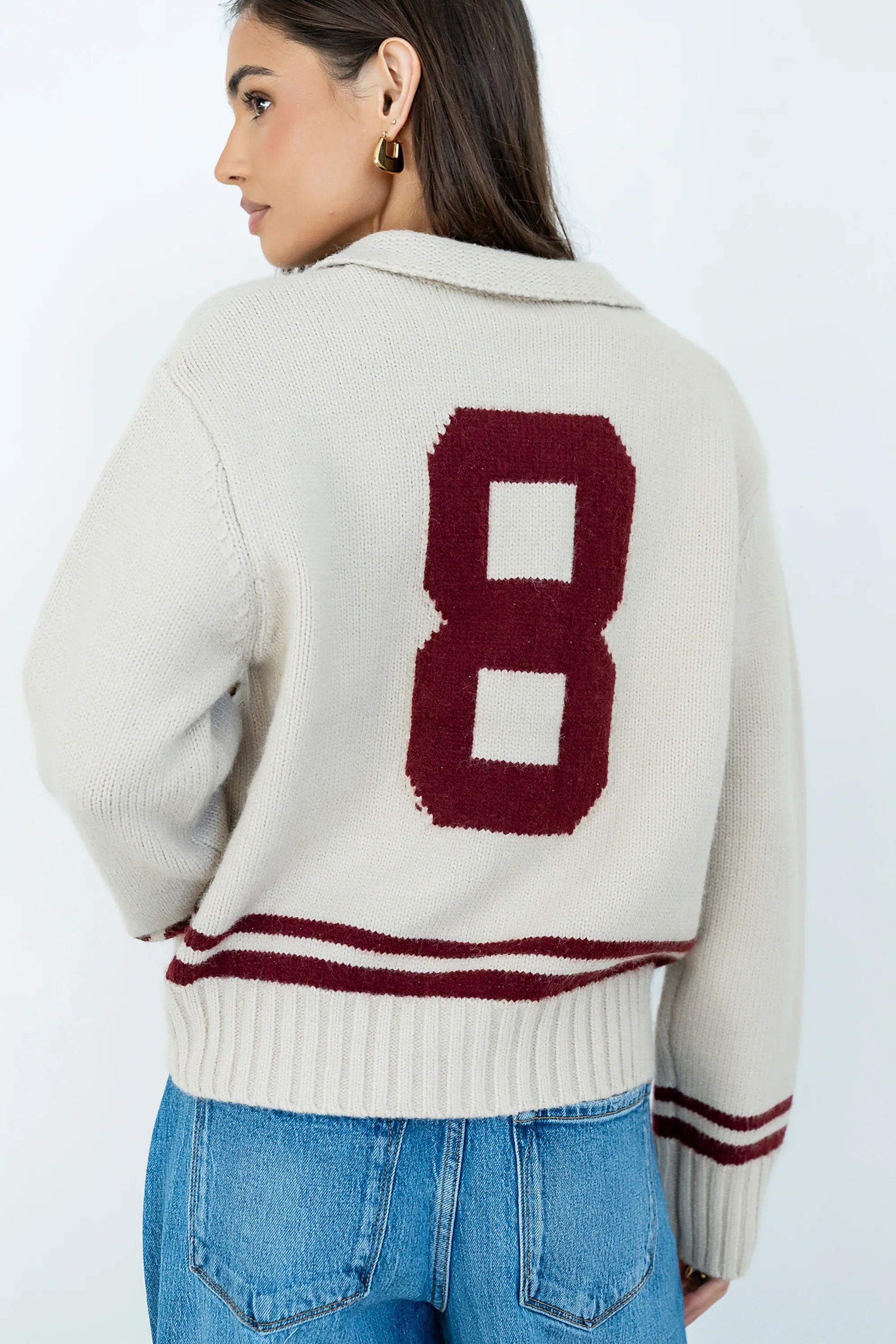 Polly Knit Jacket in Oatmeal FINAL SALE