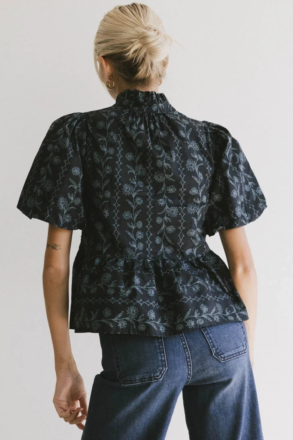 Stassi Printed Blouse in Navy FINAL SALE