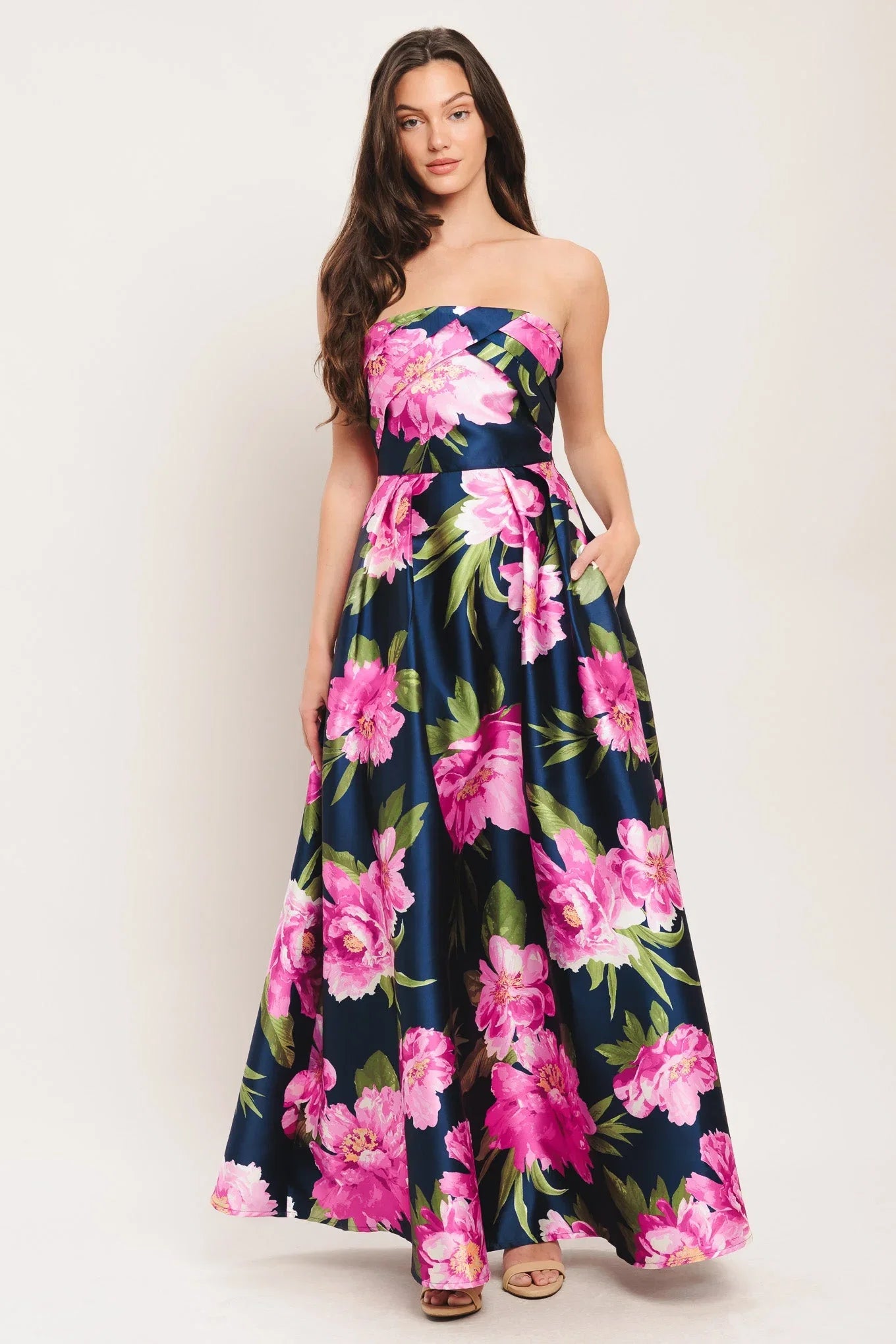 LUNA FLORA NAVY MAXI DRESS FINAL SALE