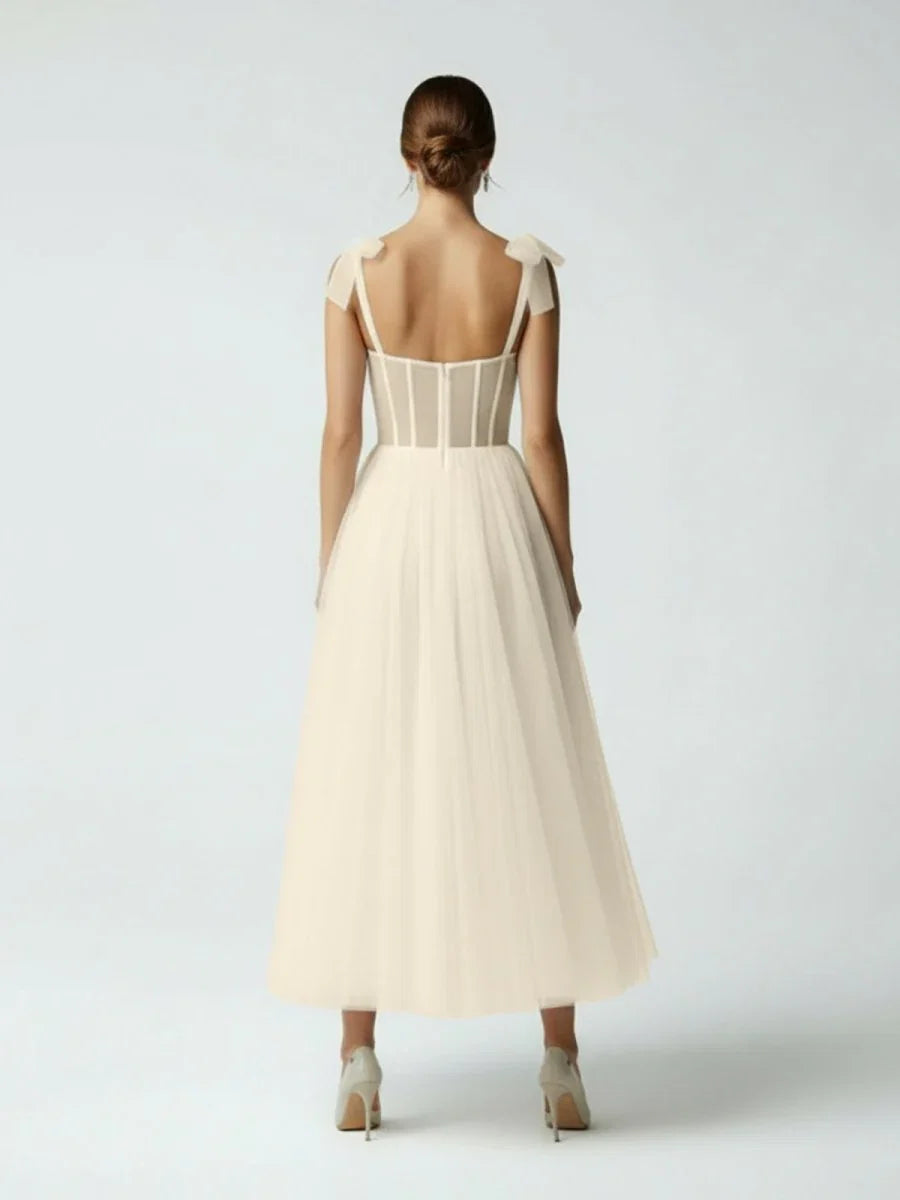 Sex Short White Wedding Dresses With Tulle Tea Length