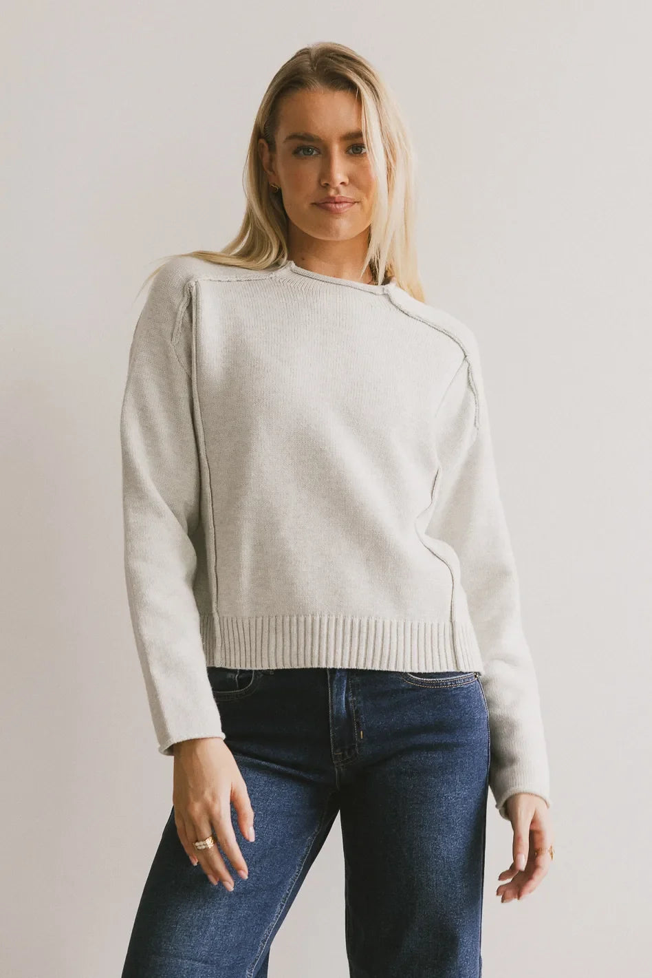 Leander Knit Sweater in Grey FINAL SALE
