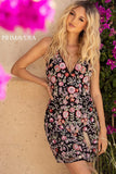 1938 Primavera V Neck Short Dress with Floral Sequins