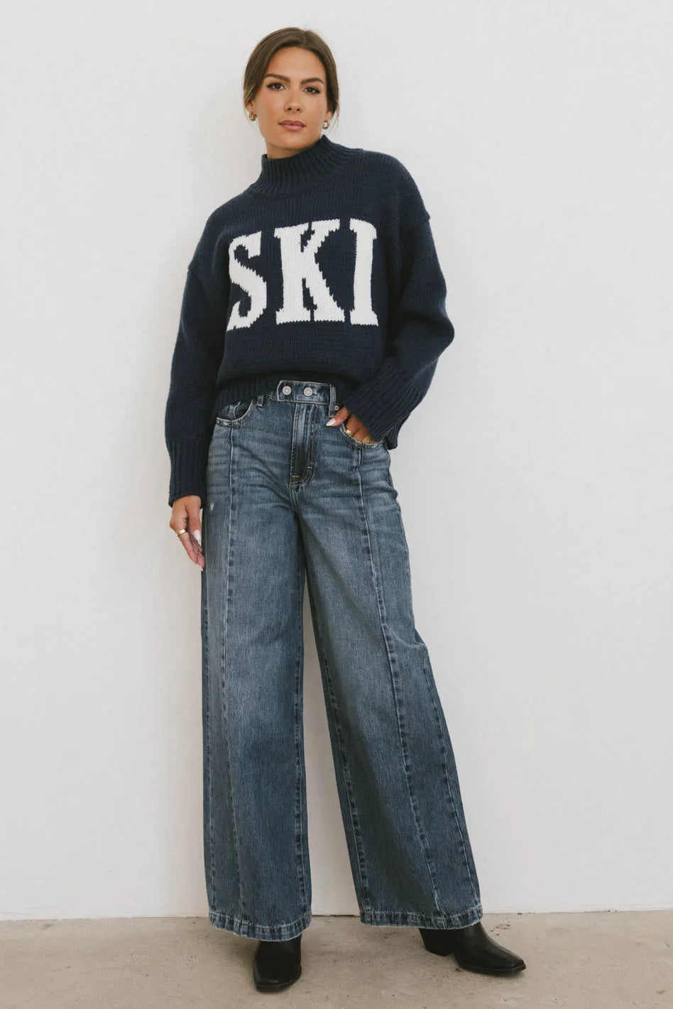 Oriella Wide Leg Jeans in Medium Wash FINAL SALE