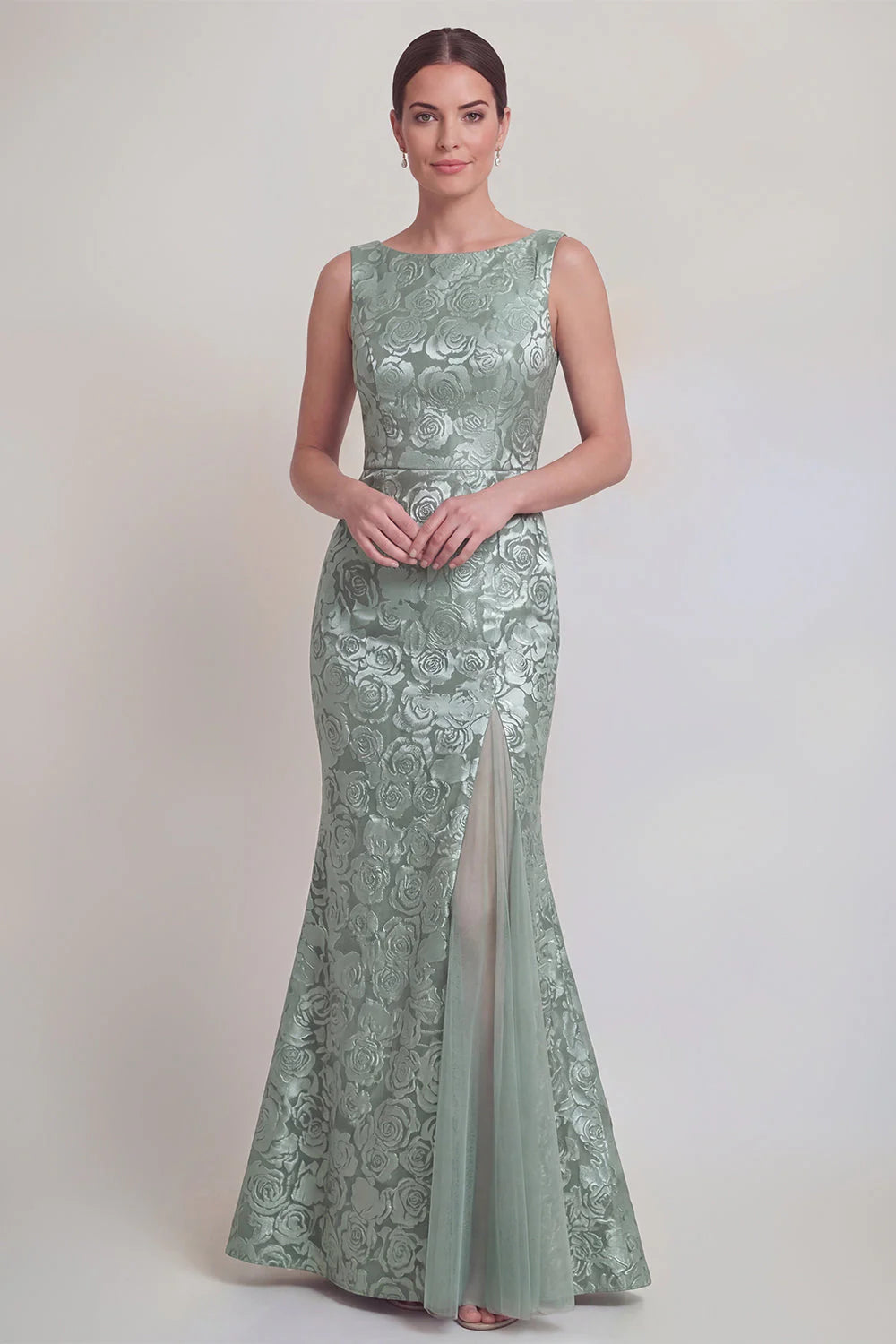 Blush Jacquard Mermaid Mother of the Bride Dress