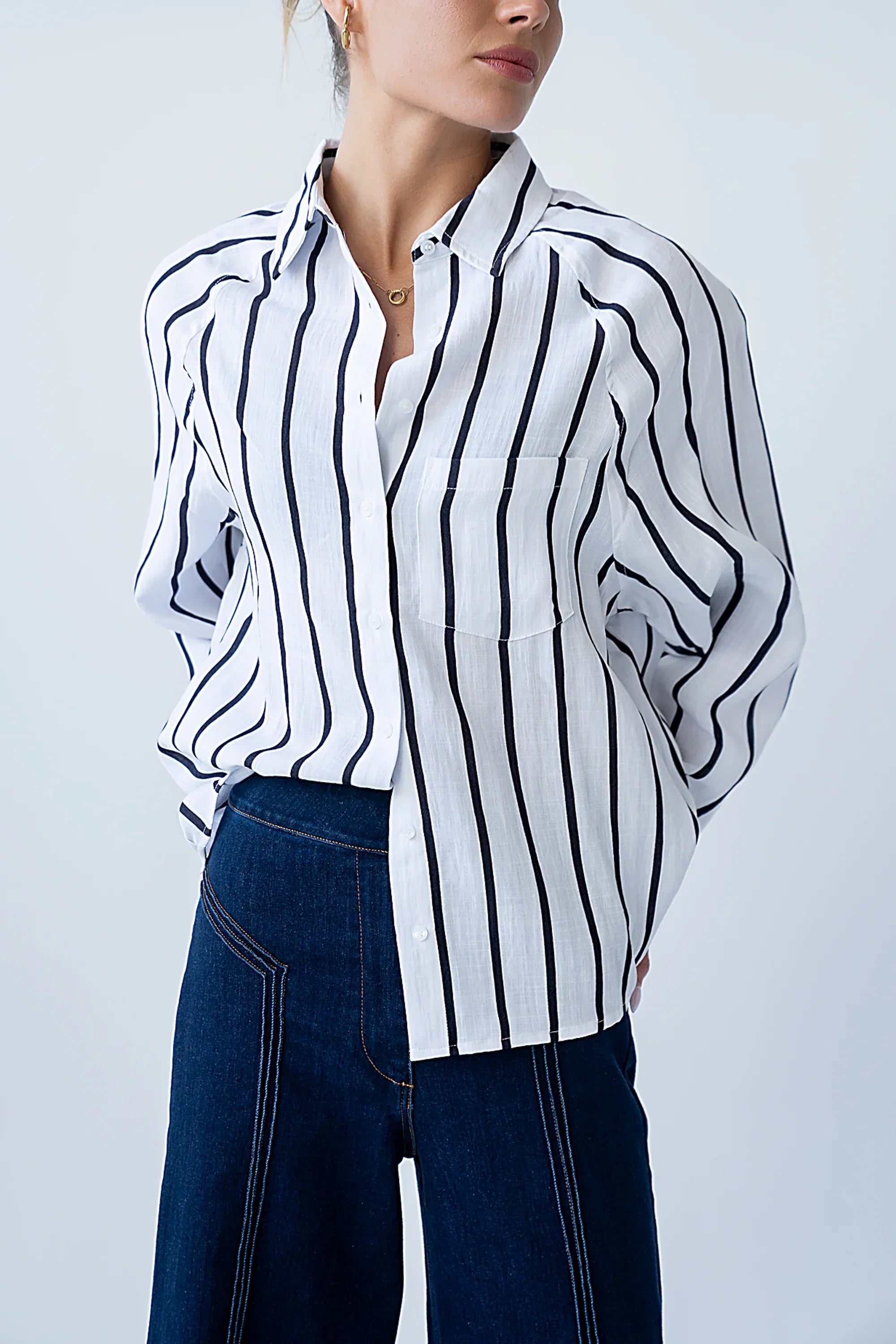 Ronie Striped Button Up