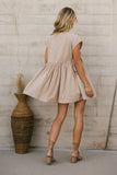 Livia Contrast Mini Dress in Taupe FINAL SALE