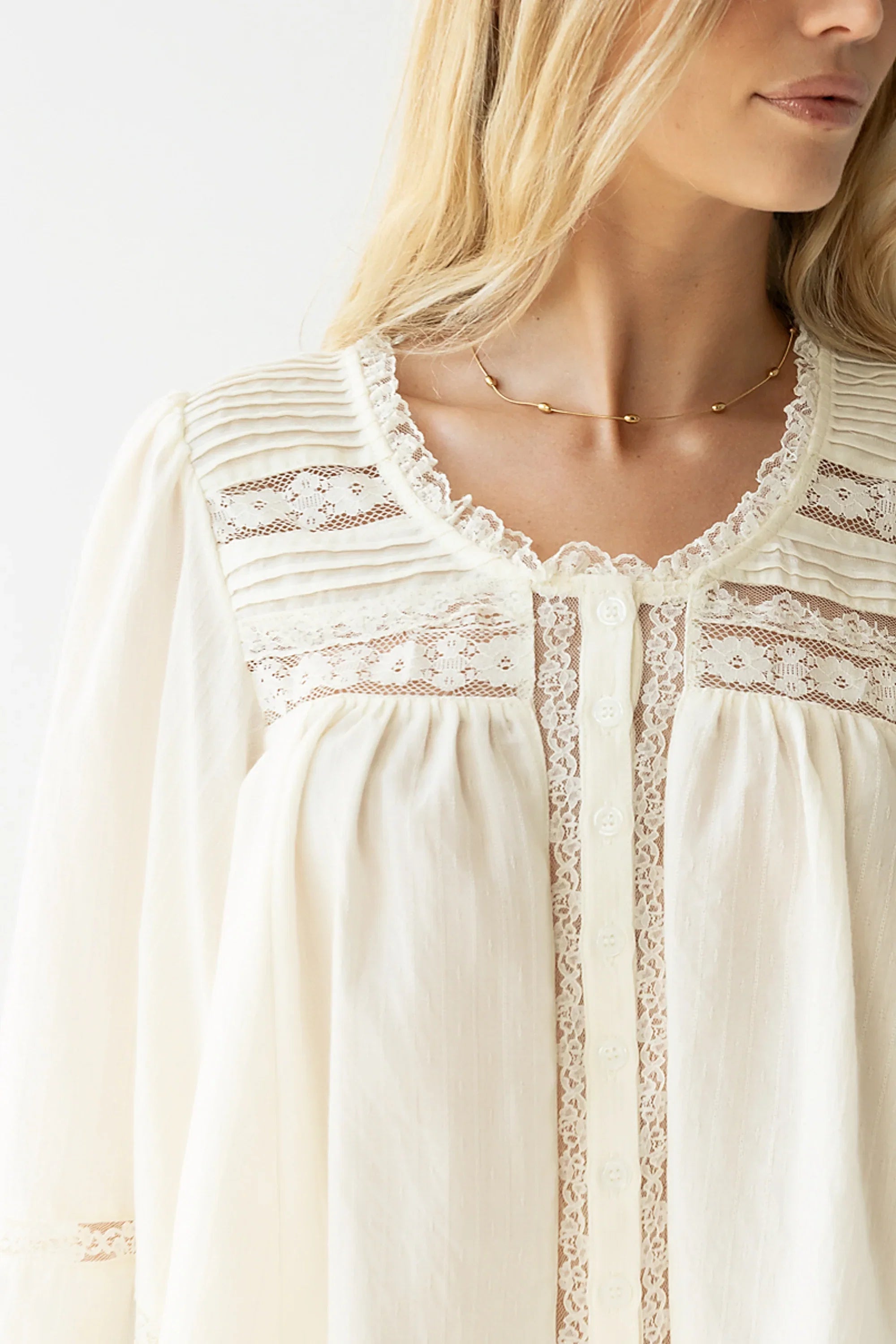 Kylee Lace Blouse in Cream