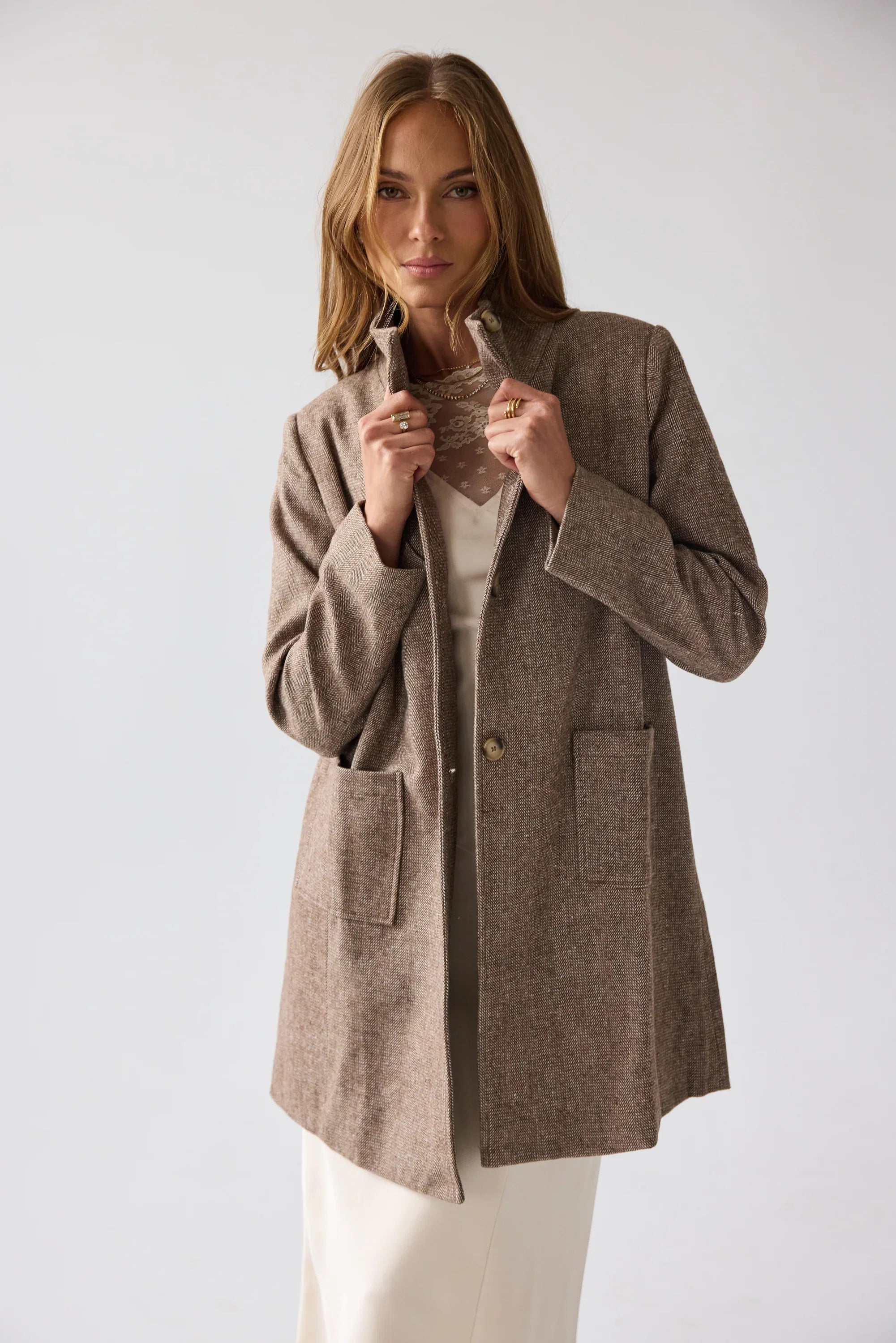 Jason Herringbone Coat FINAL SALE
