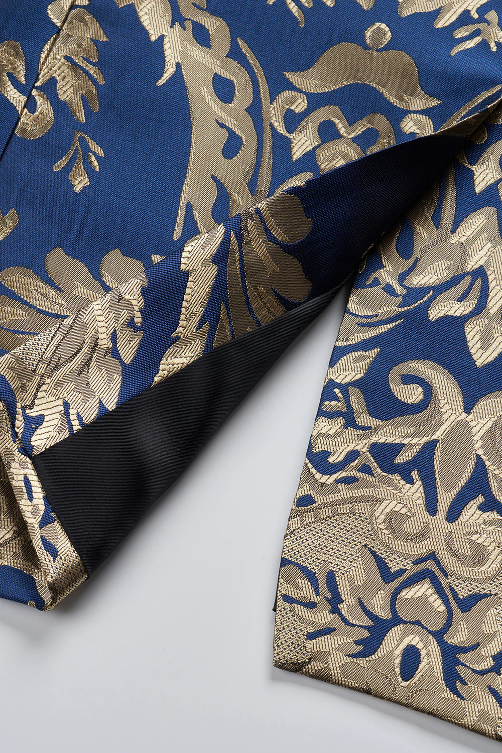 Mens Royal Blue Shawl Lapel One Button Jacquard Prom Blazer
