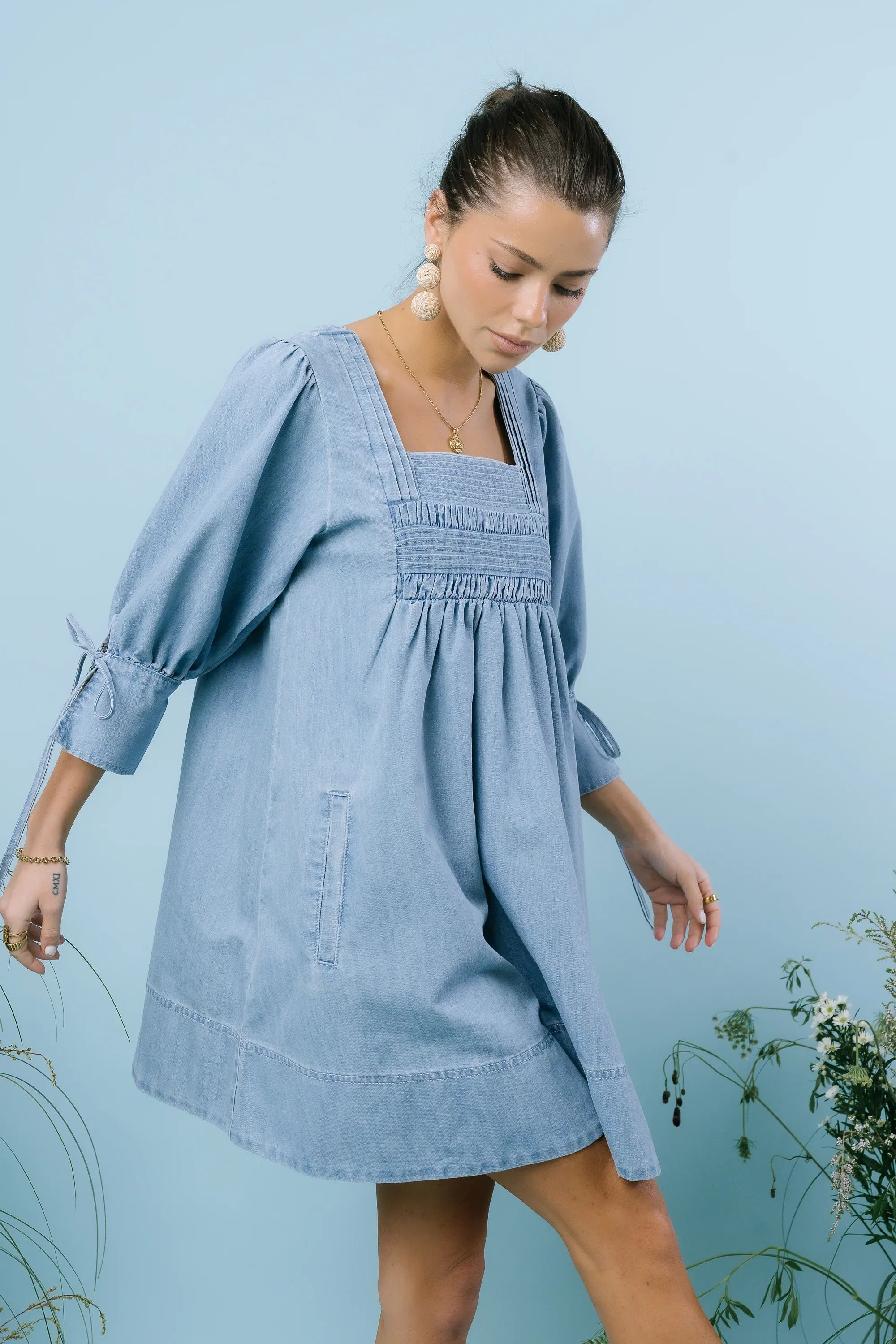 Ginny Denim Baby Doll Dress