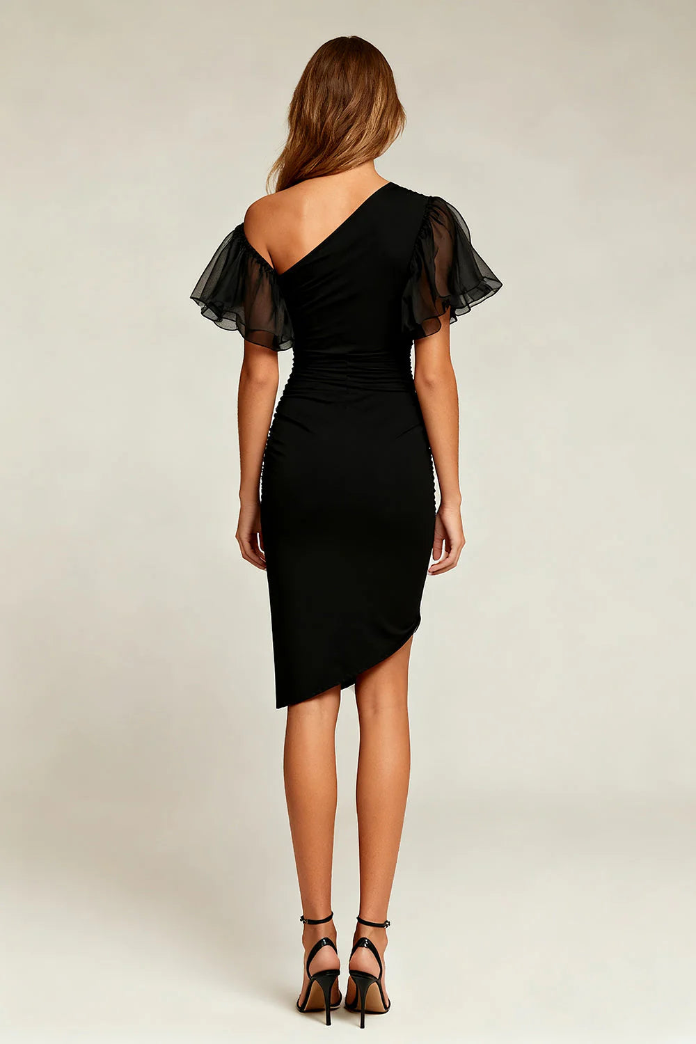Bodycon One Shoulder Asymmetrical Little Black Dress