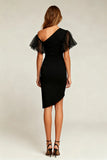 Bodycon One Shoulder Asymmetrical Little Black Dress