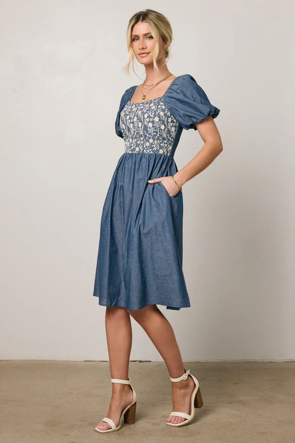 Tesalina Denim Midi Dress FINAL SALE