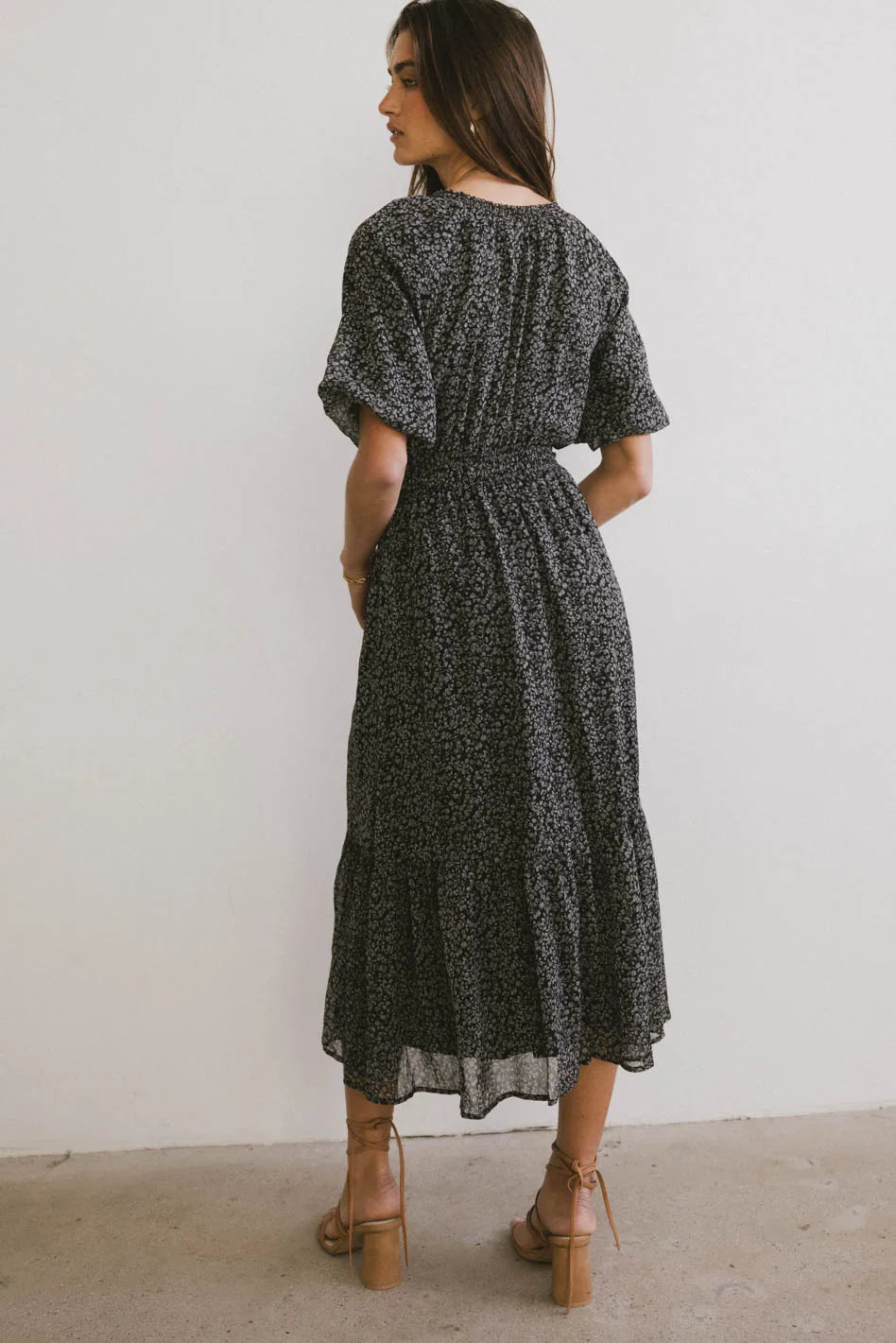 Allorah Ditsy Floral Midi Dress FINAL SALE