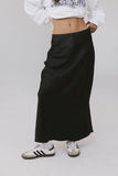 Preston Satin Skirt in Black FINAL SALE