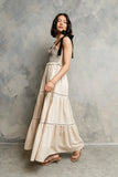 Mollie Tiered Maxi Dress in Ivory