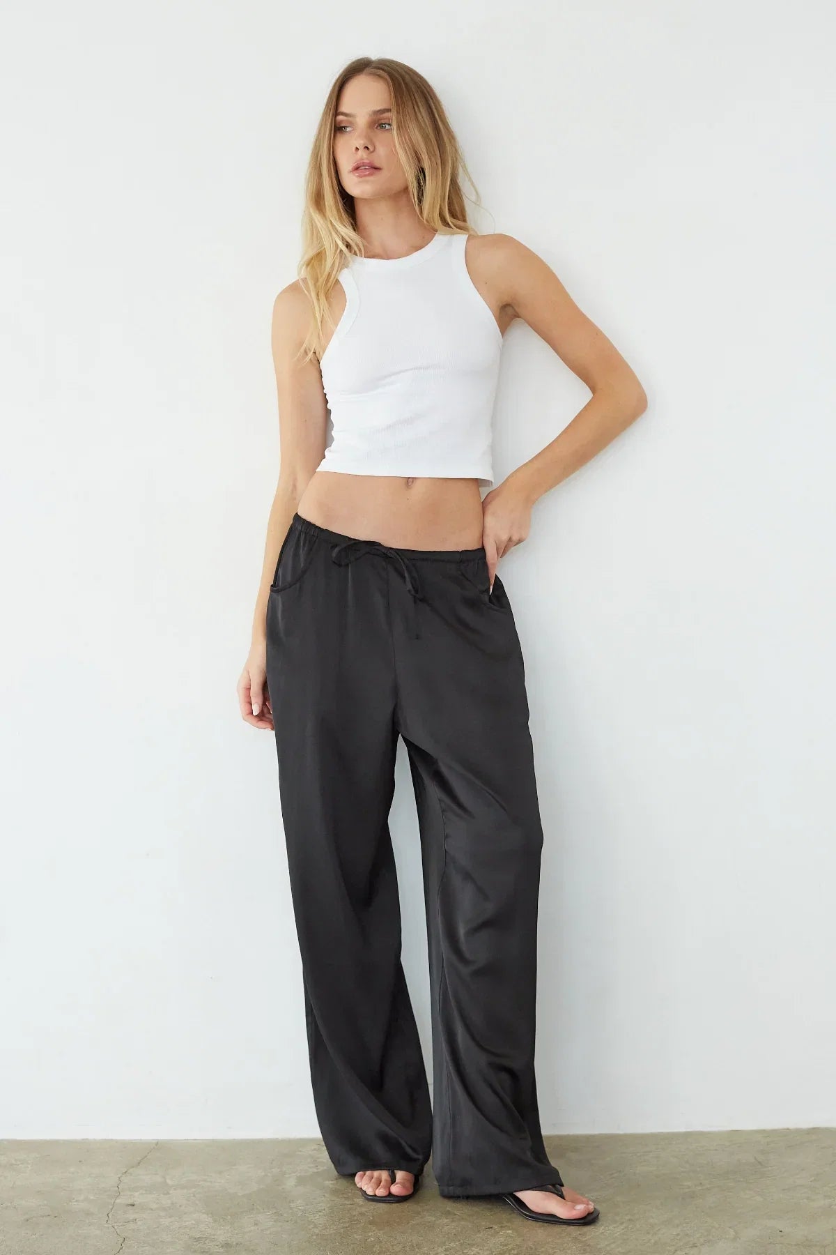 Leo Satin Drawstring Pants