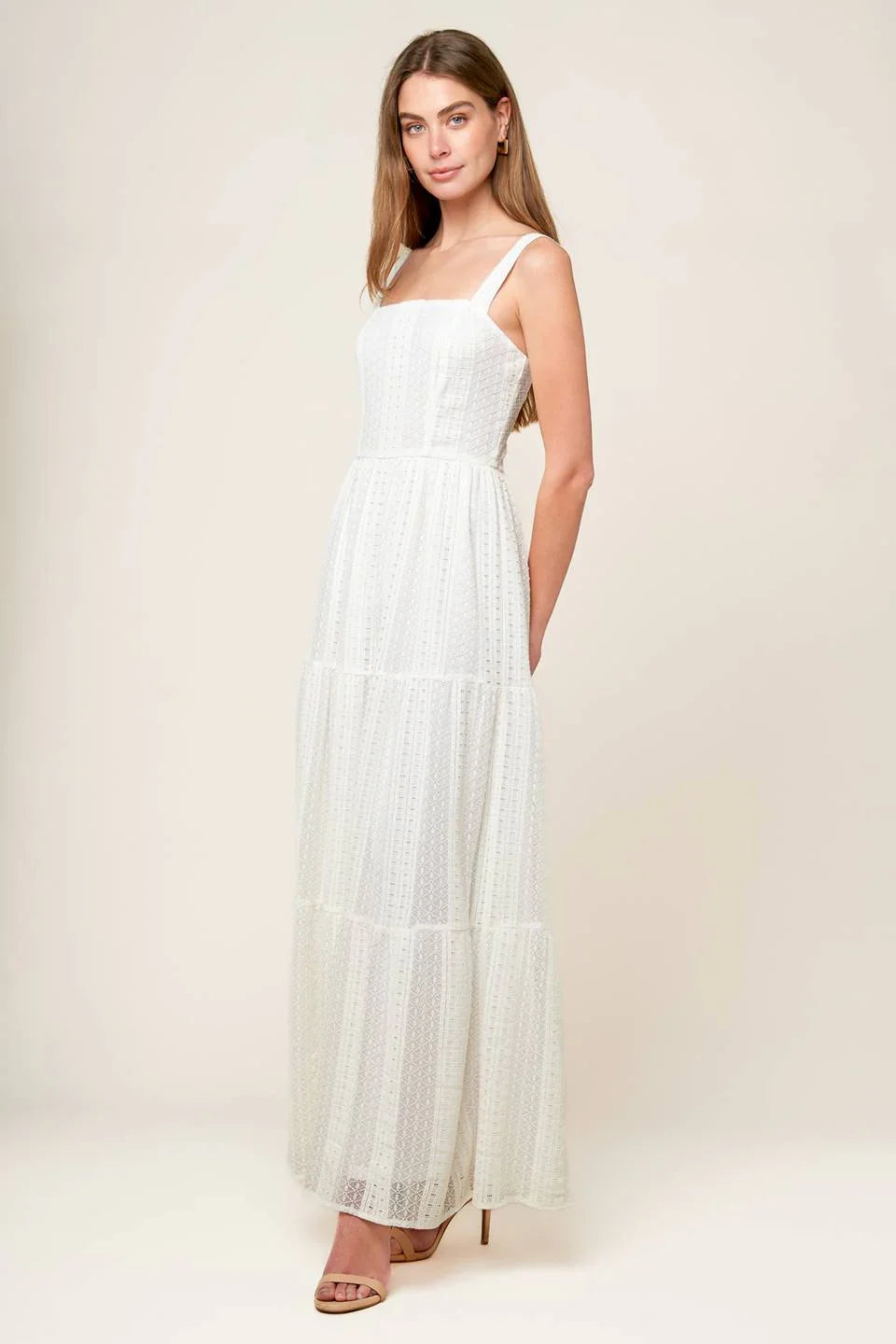 AFTER THE RAIN WHITE LACE MAXI DRESS FINAL SALE