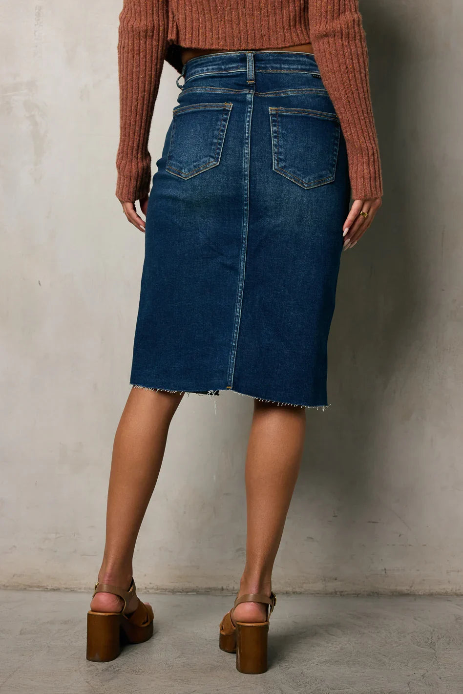 Jayna Denim Midi Skirt FINAL SALE