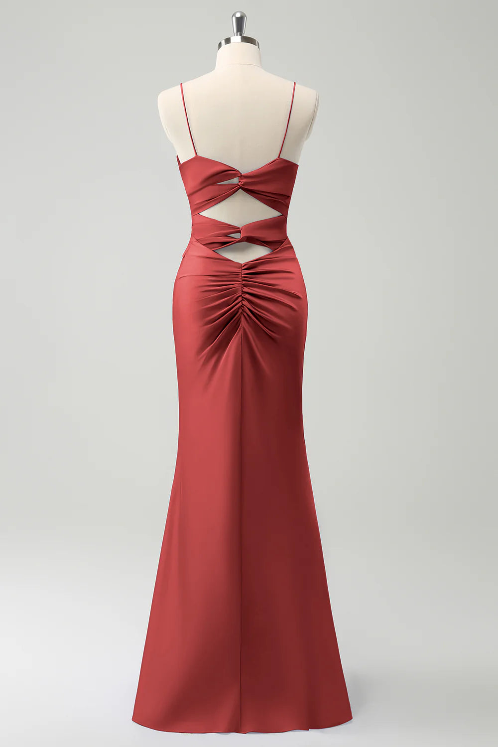 Purple Mermaid Front Criss Cross Pleated Floor Length Bridesmaid Dress