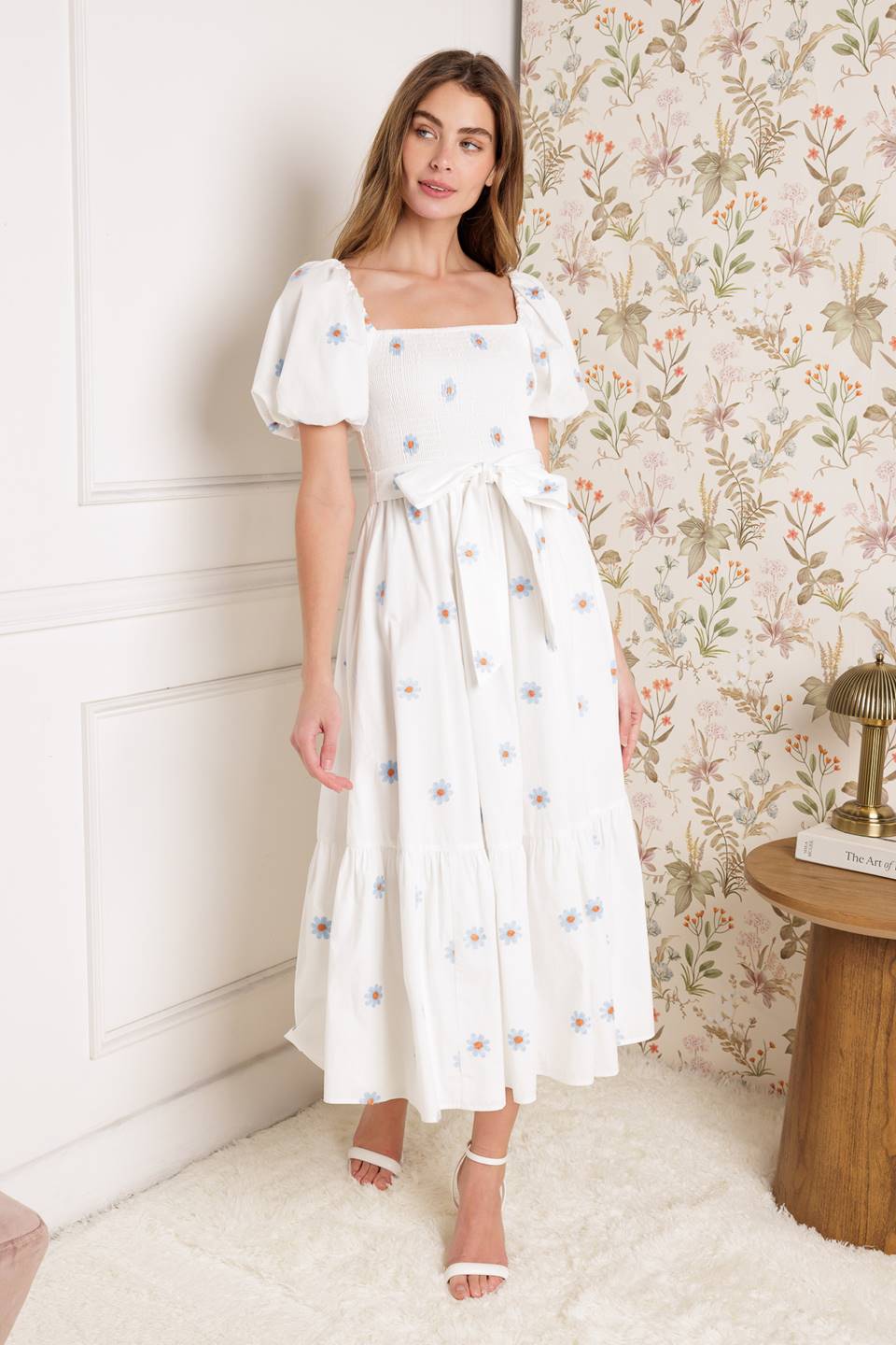 SUNNYSIDE LANE EMBROIDERED MIDI DRESS FINAL SALE