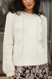 Dakota Cable Knit Sweater in Ivory FINAL SALE