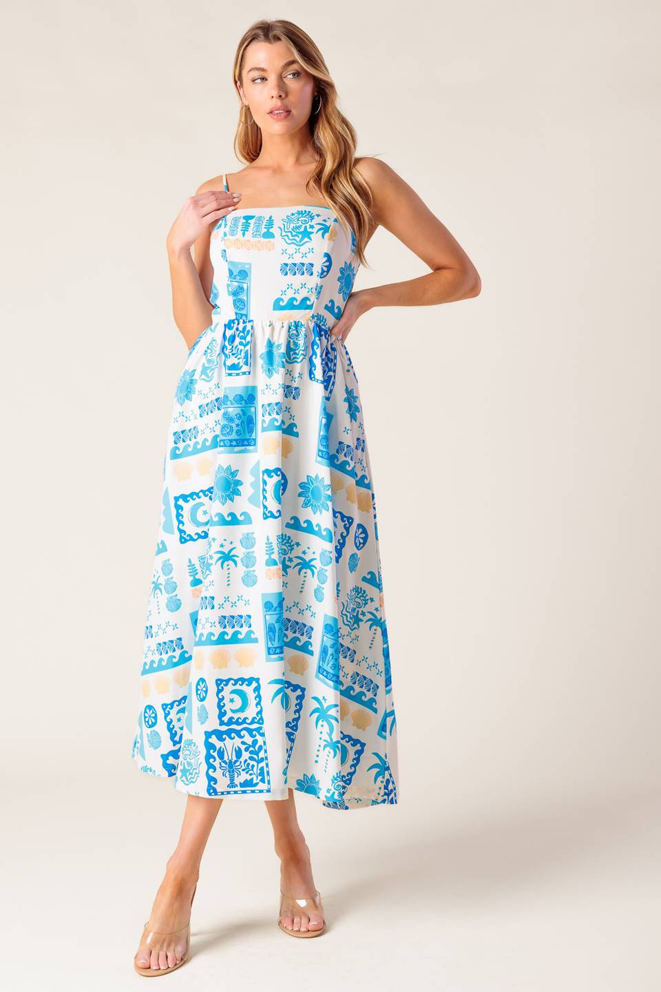 WANDER LUST MIDI DRESS BLUE