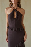 Vanita Ruffled Halter Maxi Dress