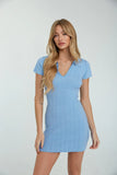 Zyra Short Sleeve Collared Bodycon Mini Dress