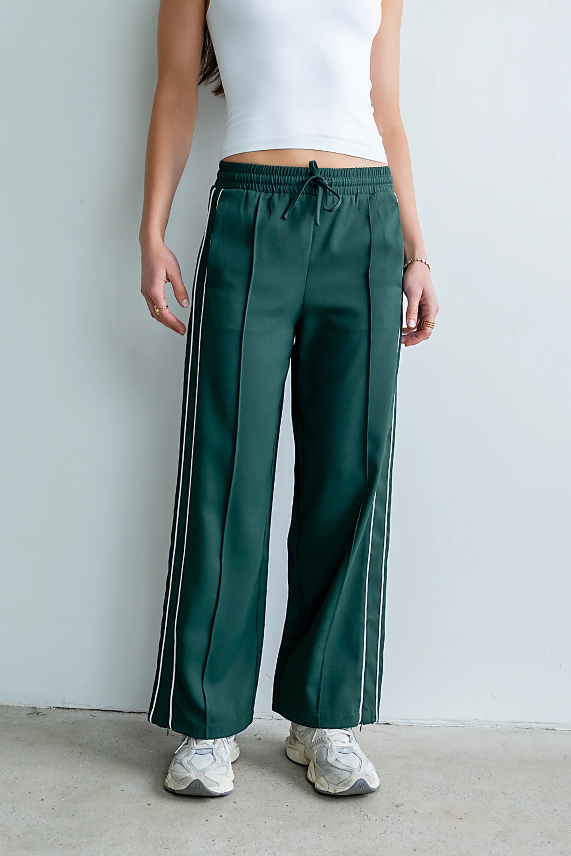Emily Striped Wide Leg Pants in Green