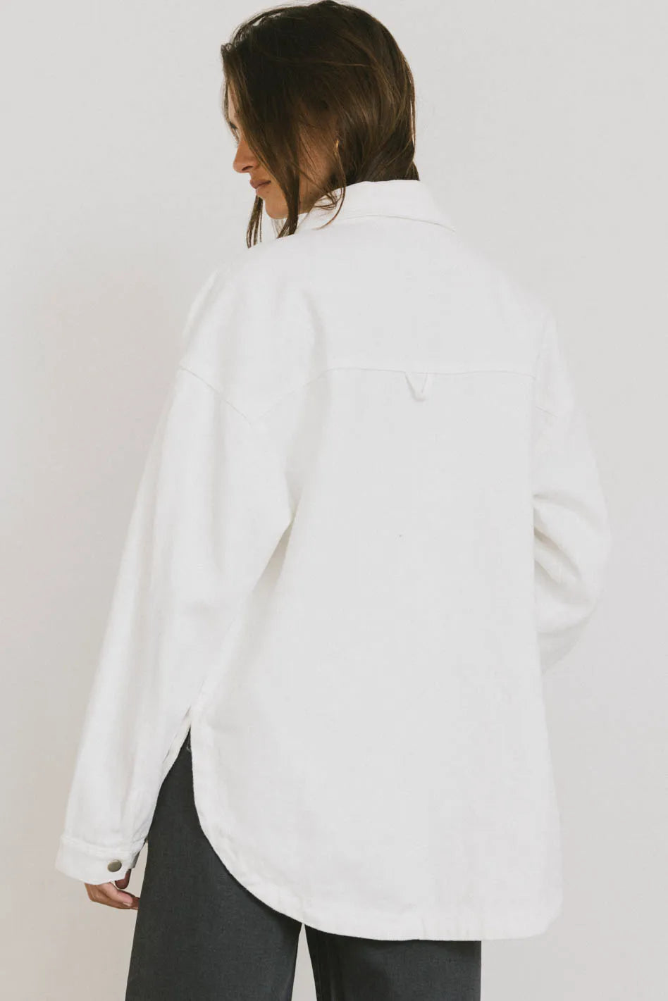 Eloise Denim Jacket in Ivory FINAL SALE