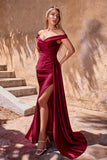 SAWYER STRETCH SATIN EVENING GOWN