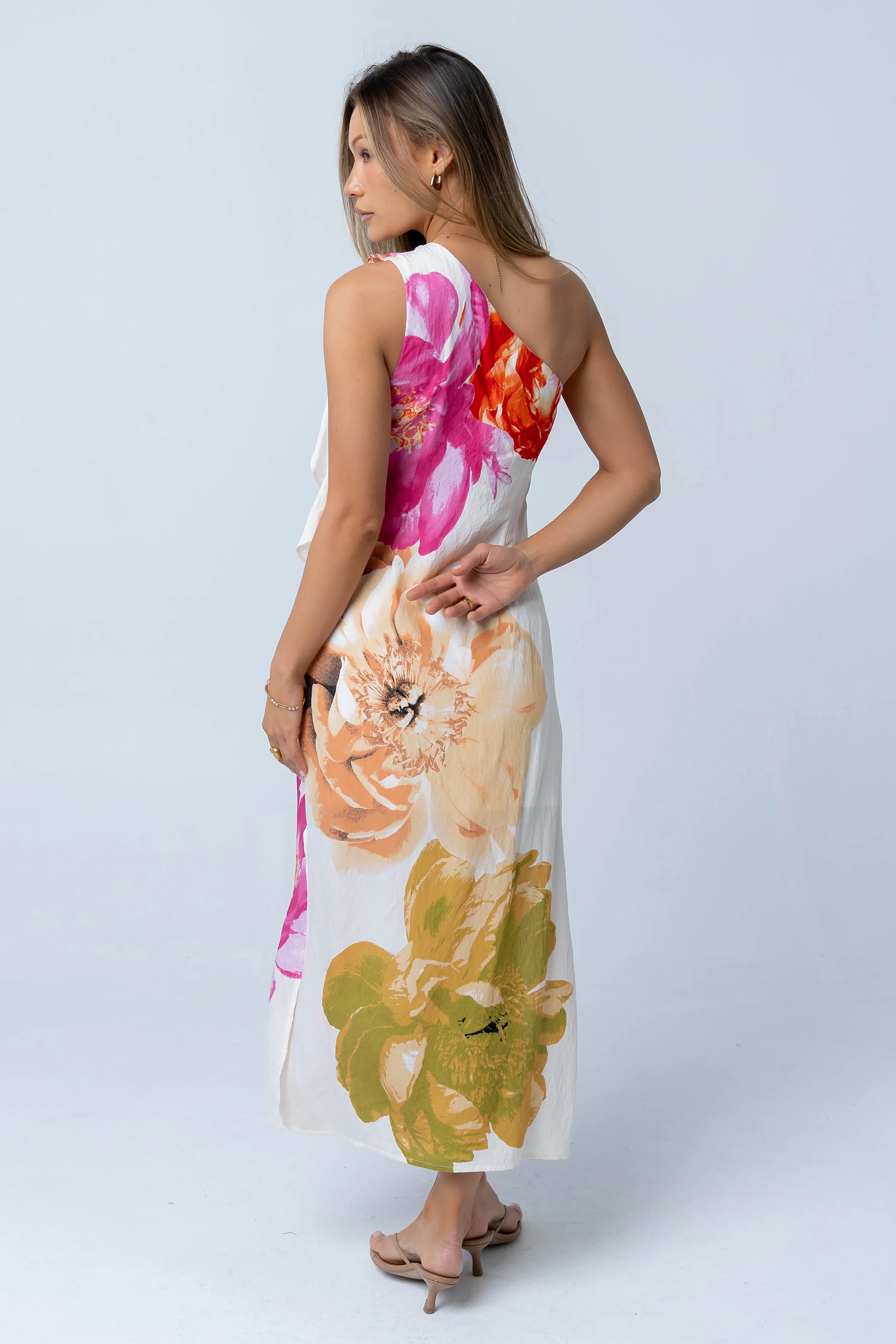 Erica Asymmetrical Floral Maxi Dress