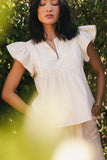 Quinley Embroidered Top in Ecru FINAL SALE