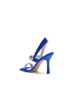 Unique Square Open Toe Crystal Strap Chunky Heels