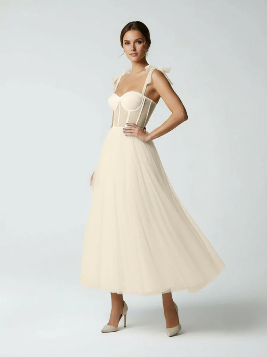 Sex Short White Wedding Dresses With Tulle Tea Length