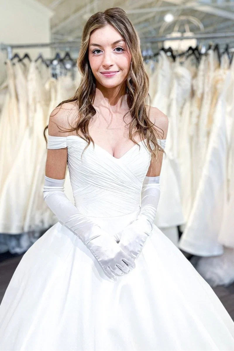 Vintage Off the Shoulder Bridal Ball Gown