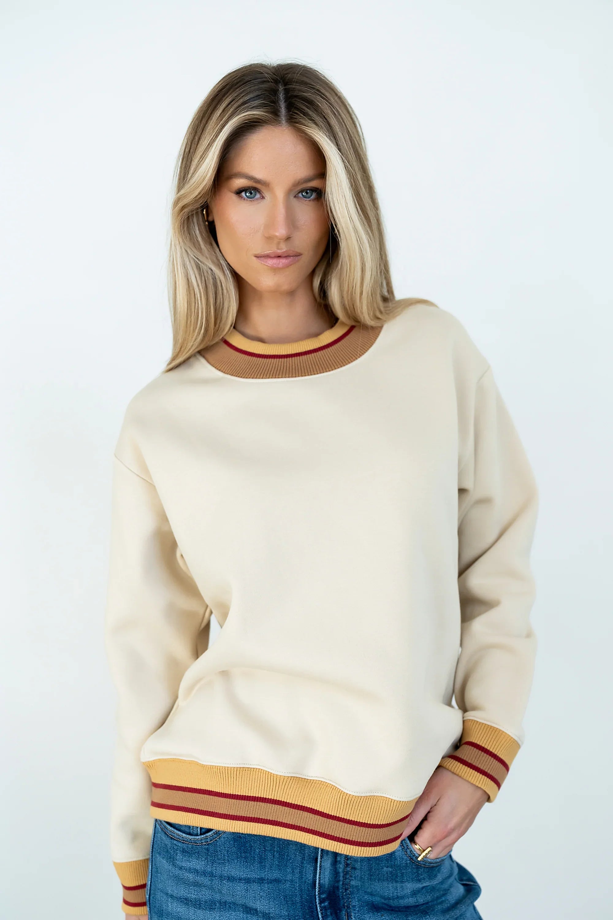 Marie Oversized Sweatshirt in Bone FINAL SALE