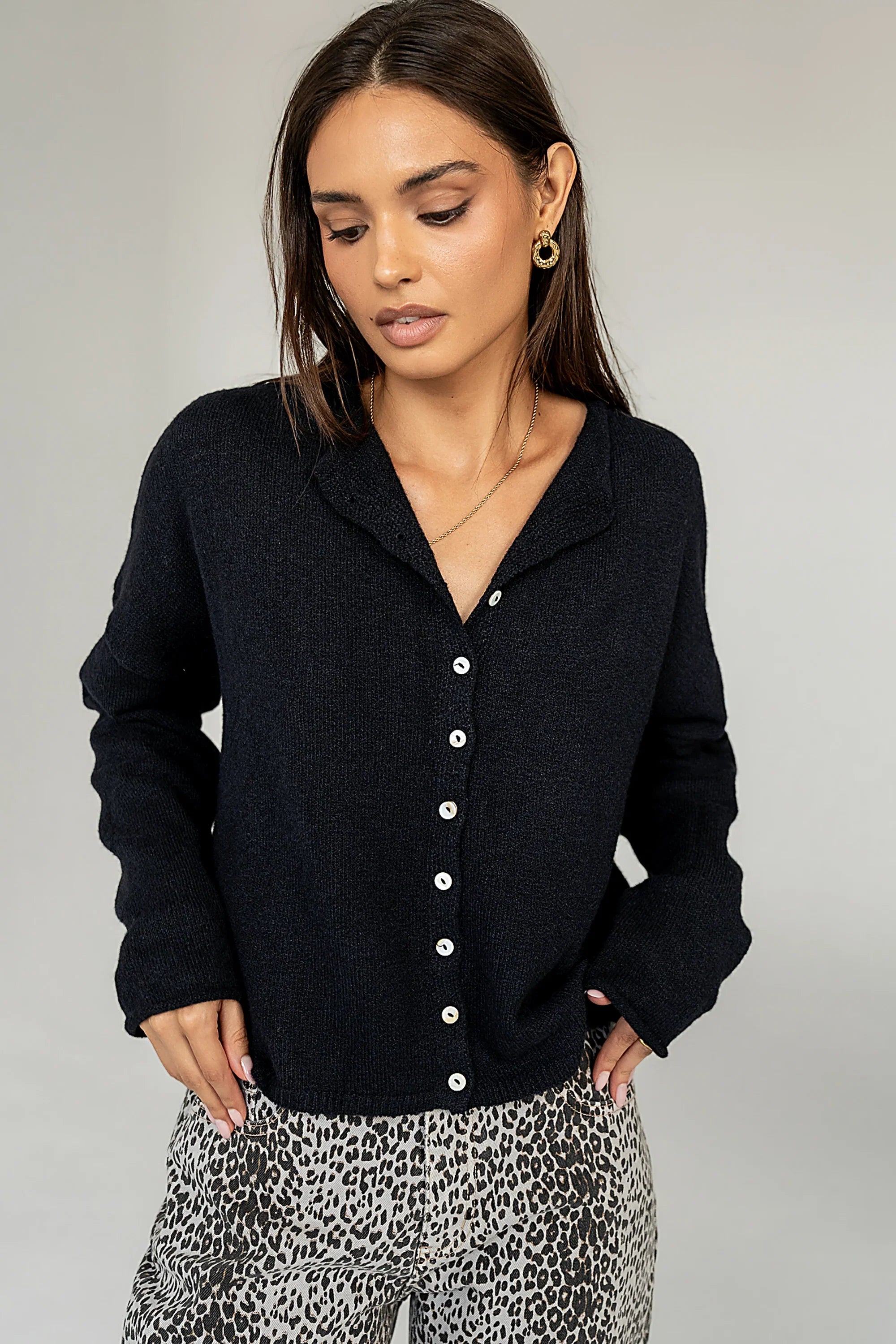 Maci Cardigan in Navy