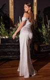 Mabel Gown Off White LUXE SATIN OFF THE SHOULDER CORSET GOWN