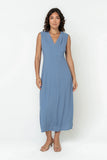 Noah Midi Dress in Blue