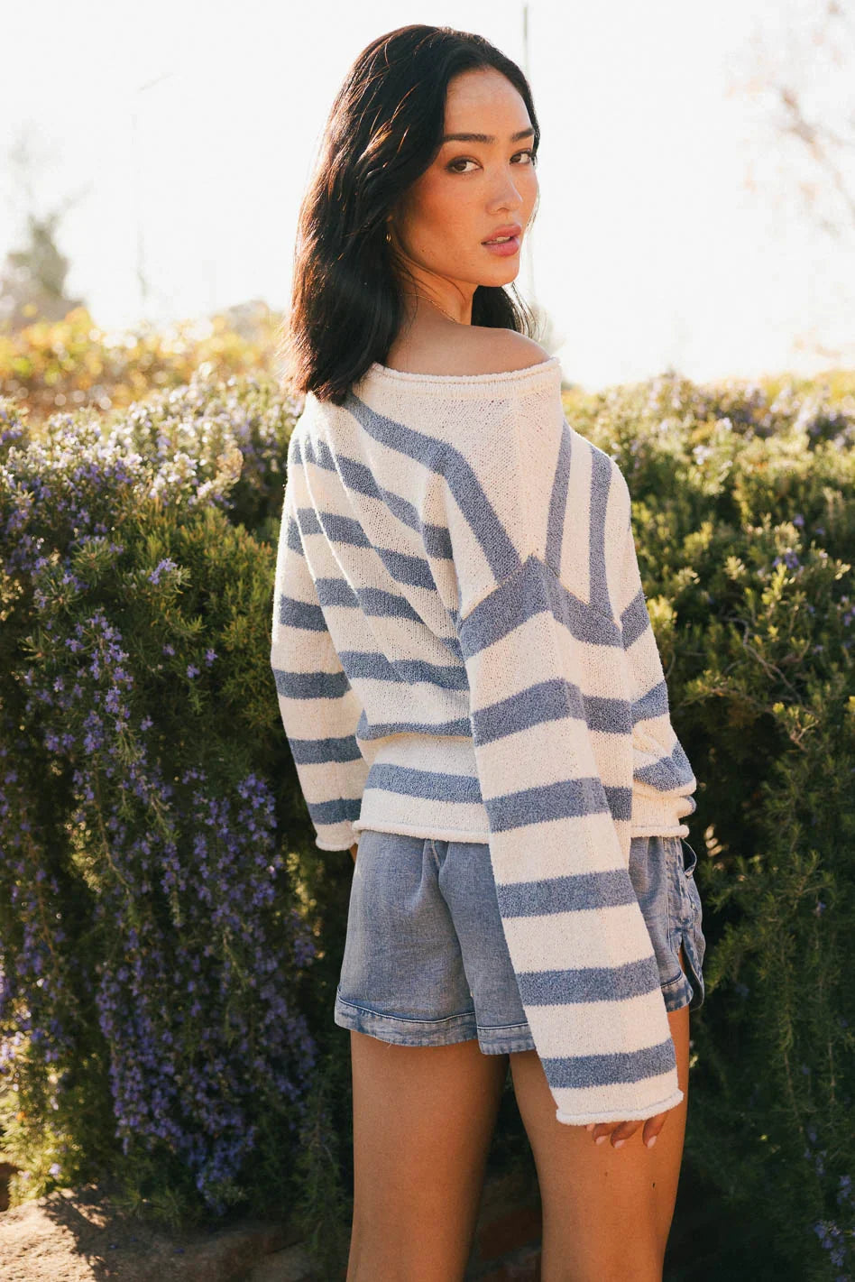 Kelsey Striped Sweater in Blue FINAL SALE