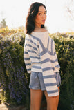 Kelsey Striped Sweater in Blue FINAL SALE
